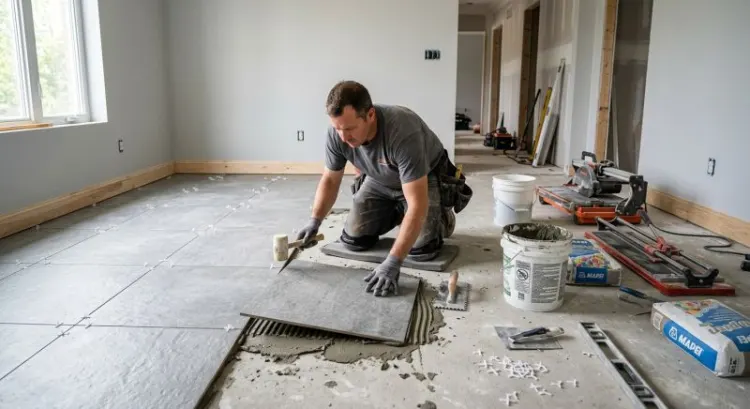 Combien coûte la pose de carrelage à Roanne ? Prix au m², types de carreaux et carreleurs du Roannais